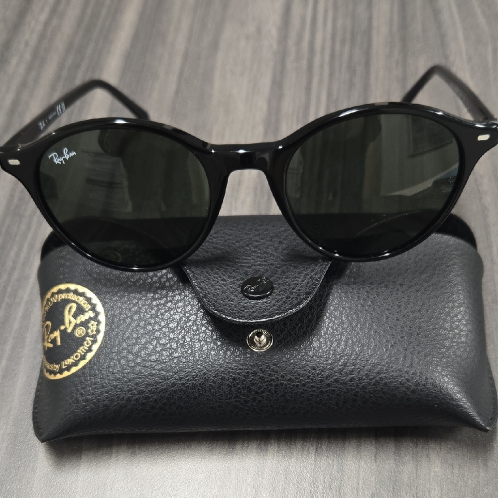Ray-Ban 2230 Bernard Glossy Black Round Sunglasses/Black Lenses